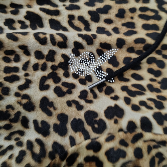 PLAYBOY Tan and Black Leopard Print Hoodie - Picture 3 of 4
